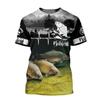 Children's Printed T-shirt Fishing Man Top New Leisure 3D Fashion Outdoor Fishing Male and Female Infant Children Short Sleeve