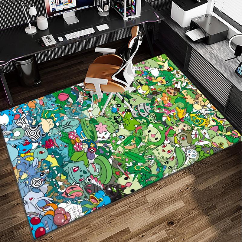 Cute Pika Adventure Office Rug Chair Mat, Game Carpet, Suitable for Front Door, Bedroom, Living Room, Desk, Holiday Gift