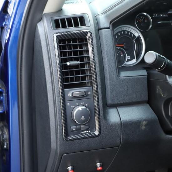 2X Dashboard Side Air Vent Frame Cover Trim for Dodge RAM 2010-2017 Carbn Fiber