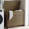 VidaXL Laundry Basket with Wheels 66x35x60 Cm Woven Resin 372044