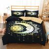 Sun And Moon Duvet Cover Set Black And White Colour Polyester Comforter Cover King Queen Full Size For Men Women Bedding Set