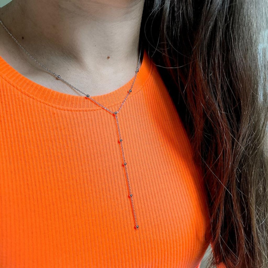 Серебряное колье с без камней, вес изделия 2,84 гр (2159216)