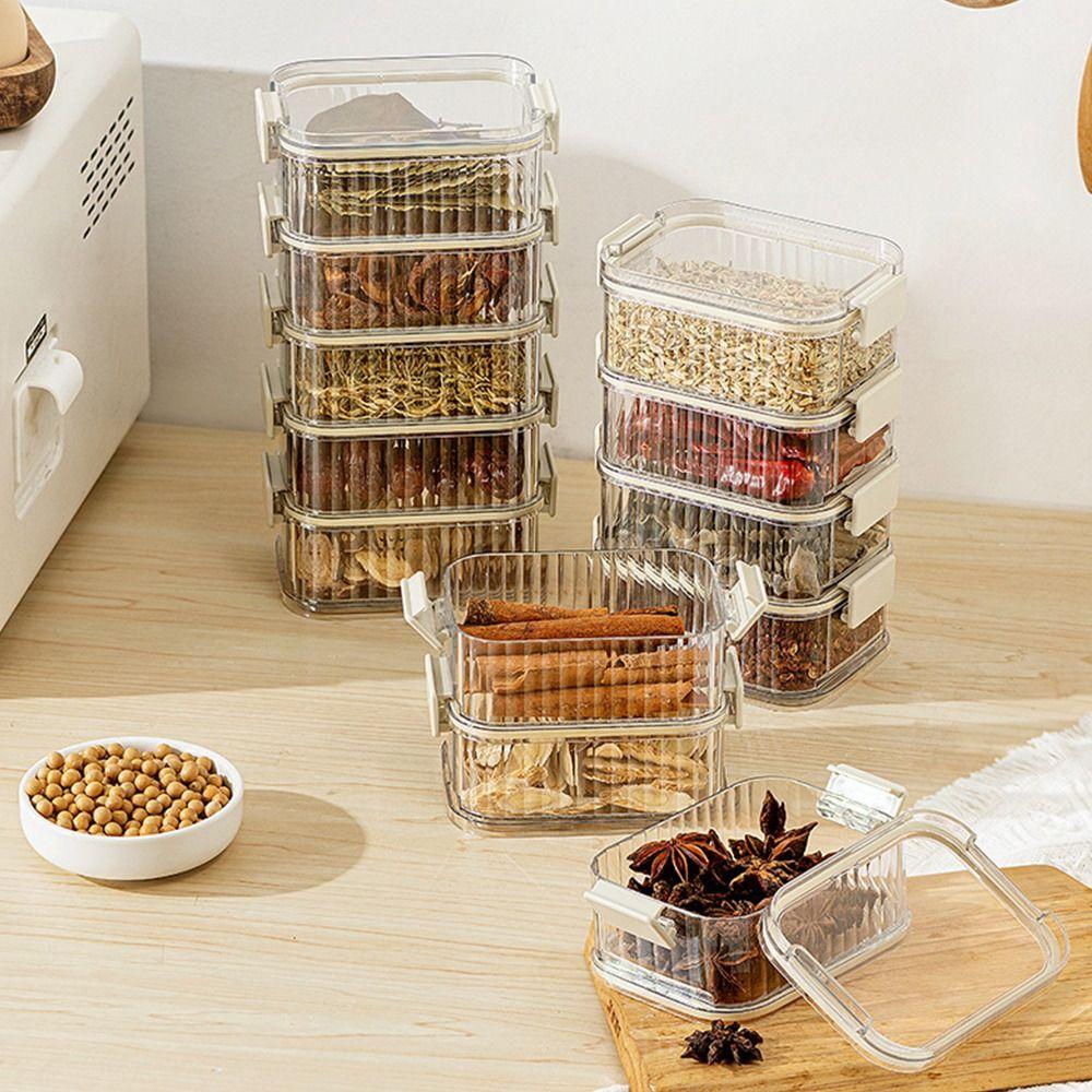 Transparent Sealed Jars Stacking Kitchen Sealed Boxs Durable Food Storage Box