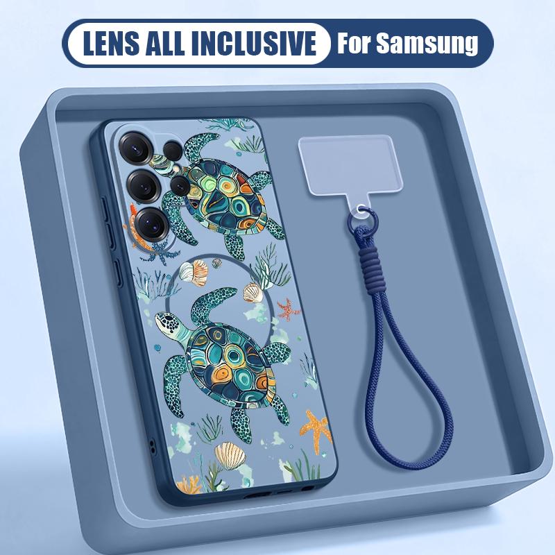 Летний чехол с морской тематикой для Samsung S26 Ultra S25 FE S24 S24 Plus A57 A37 A17 A56 A36 A16 A55 A35 A15 A54 5G Гибридный магнитный матовый чехол
