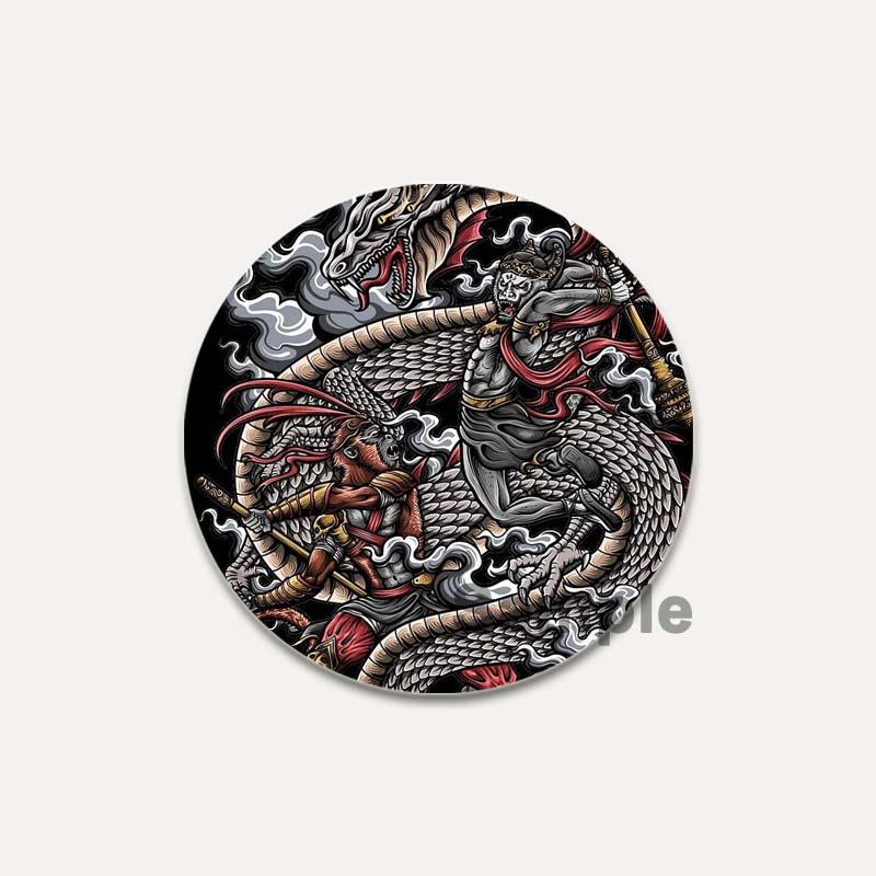 32/44/58 мм Король обезьян/Сунь Укун круглые булавки мультфильм Темный ангел/череп брошь индивидуальный значок ручной работы красивые аксессуары ювелирные изделия подарки