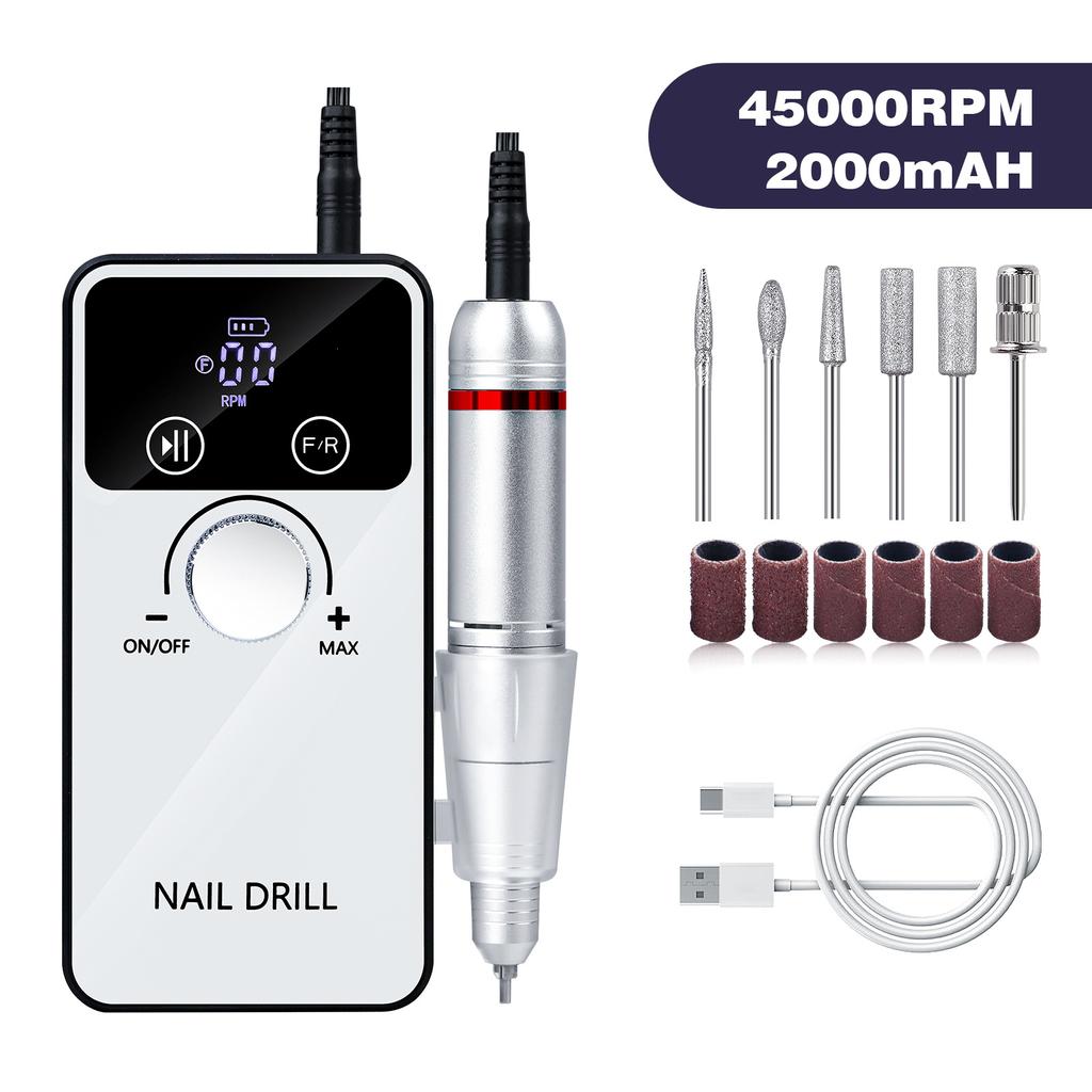 Nail V5 Professional Electric Power Storage Портативная ручка для маникюра Устройство для удаления омертвевшей кожи Полировщики для ногтей Полировщики для маникюрного салона Машинка для маникюра Шлифовальная машина для ногтей