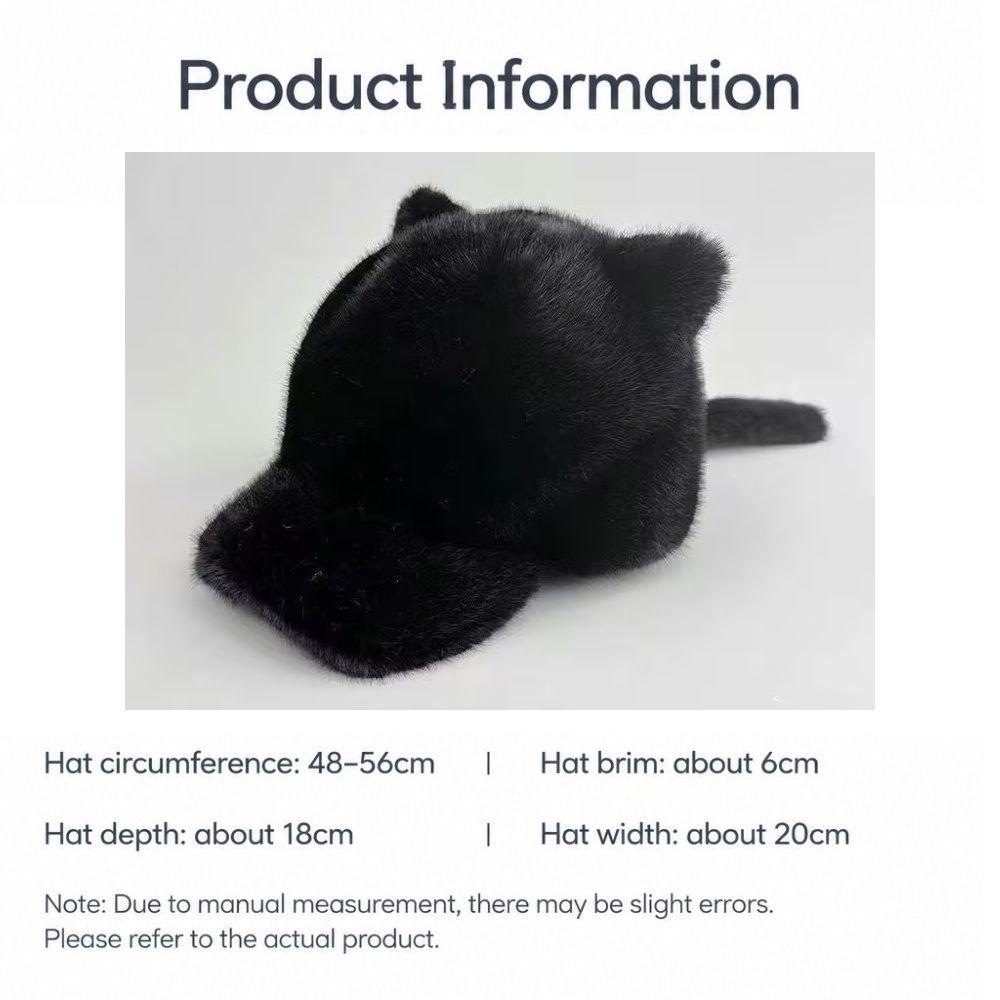 Thickened Warm Faux Fur Cap Imitation Mink Plush Warm Hat Cute Winter Baseball Hat  Outdoor