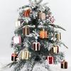 12pcs 5cm Plastic Christmas Gift Bags Hanging Pendant Painted Irregular Christmas Tree Drop Ornaments Home Christmas Party