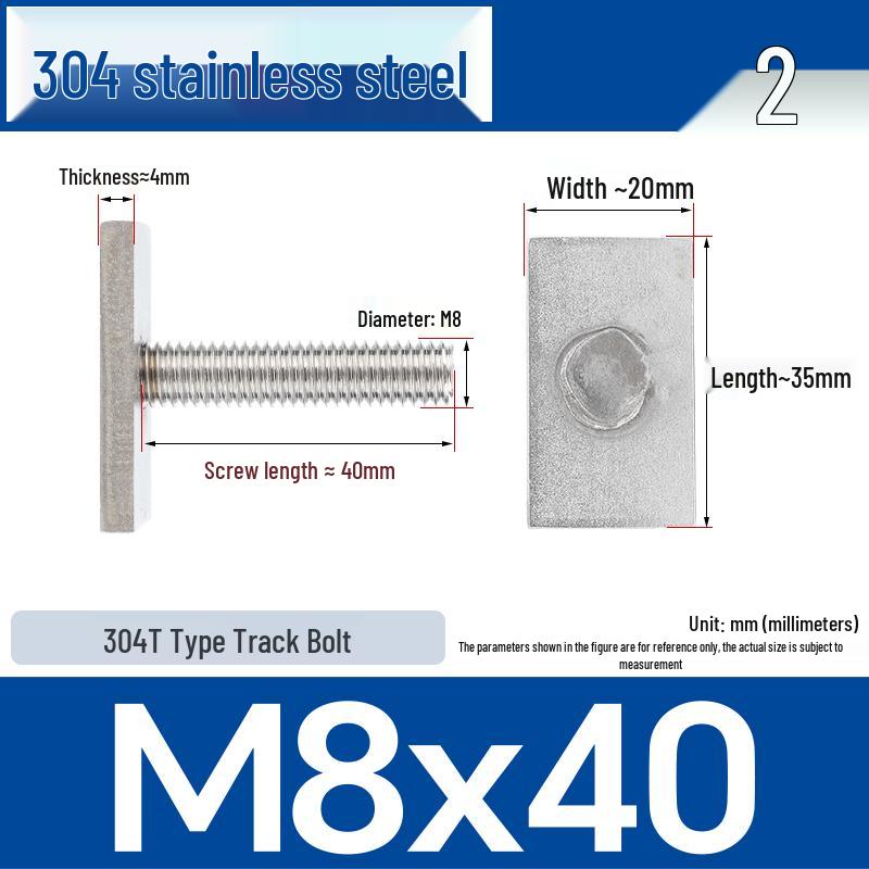 Индивидуальный Т-образный болт M6/M8 из нержавеющей стали 304 с Т-образным пазом, неправильной прямоугольной формы