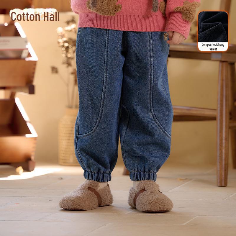 Детские джинсовые брюки Cotton Hall: Теплые вельветовые брюки для детей осень/зима 2024 года.