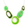 [R5242] - Green 'Coloriage' Designer Necklace - 145x40 Mm