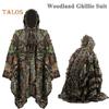 TE Hunting Clothes 3D Maple Leaf Sniper Coat Bionic Camouflage Clothing Jacket for Shooting