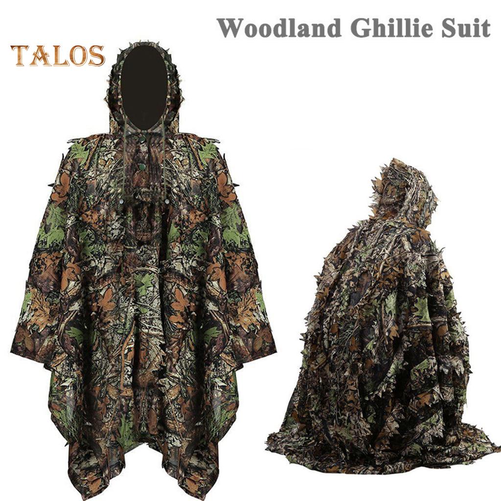 TE Hunting Clothes 3D Maple Leaf Sniper Coat Bionic Camouflage Clothing Jacket for Shooting