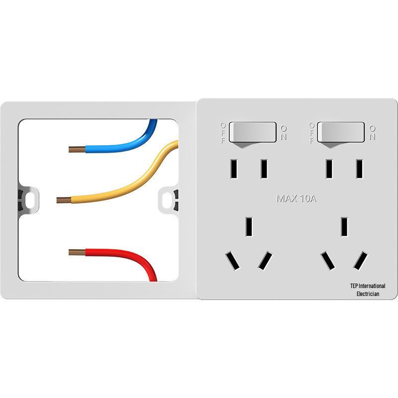 86 Type Multi-functional Five-Hole Wall Socket Converter with Switch and Power Strip