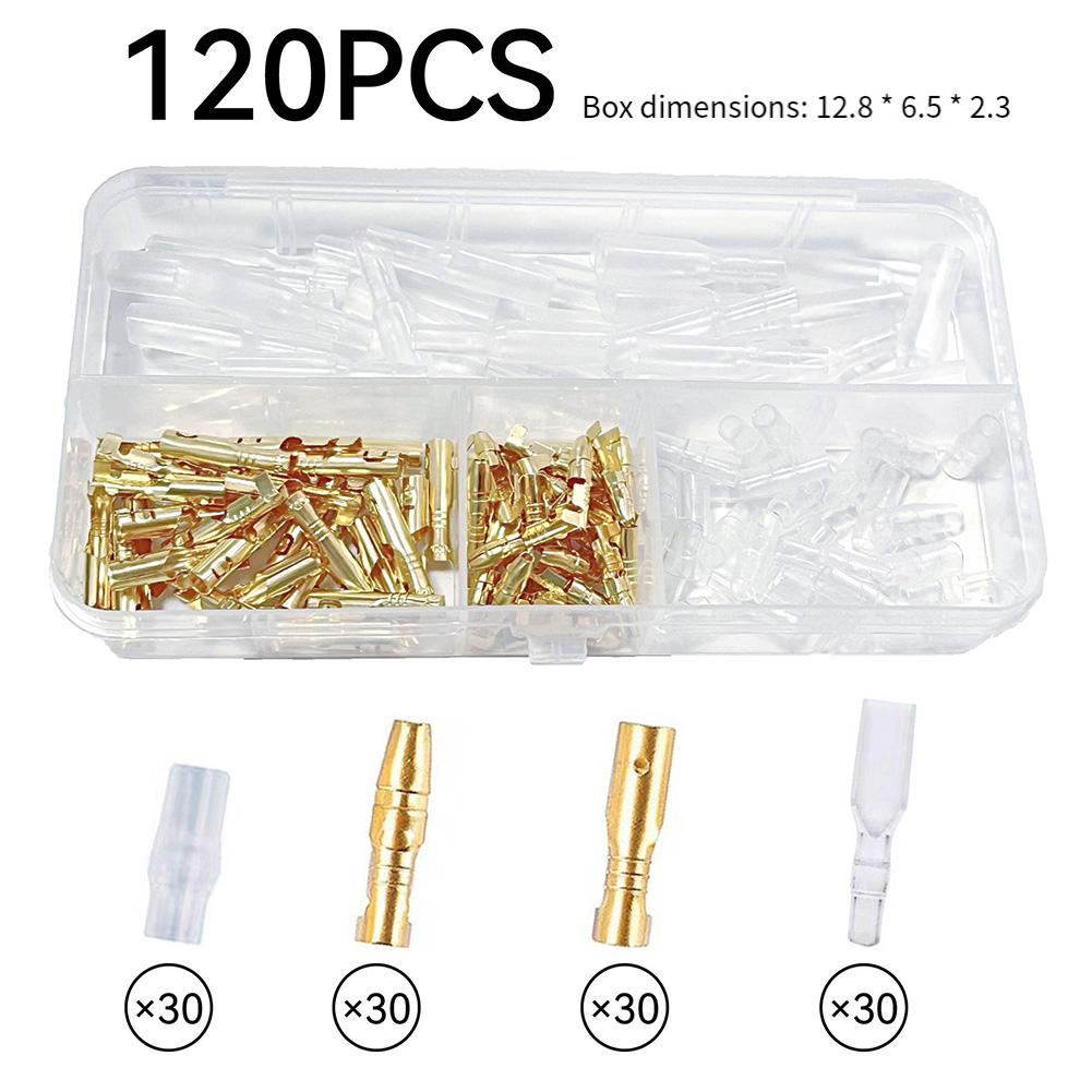 120pcs 3.5mm Crimp Terminal Connectors Electrical Wire Connector For Car Electrical Wire Connector Cold Press Crimp Terminal