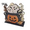 Funny Halloween Home Accessories Wood Napkin Holder, Vintage Rustic Dispenser Organizer, Spooky Ghost Holder Black Cat Boo Tissue Stand for