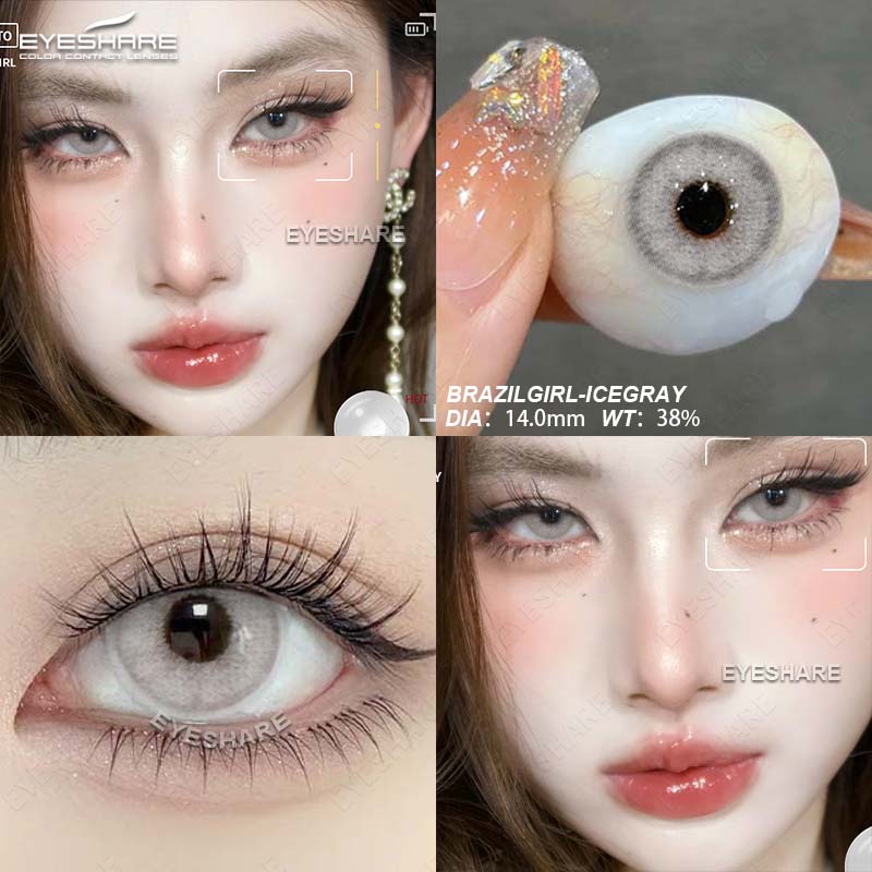 Eyeshare Цветные контактные линзы Янтарные линзы для очков Синие контактные линзы Изумрудно-зеленые линзы Кварцево-серые контактные линзы Фиолетовые линзы 1 пара