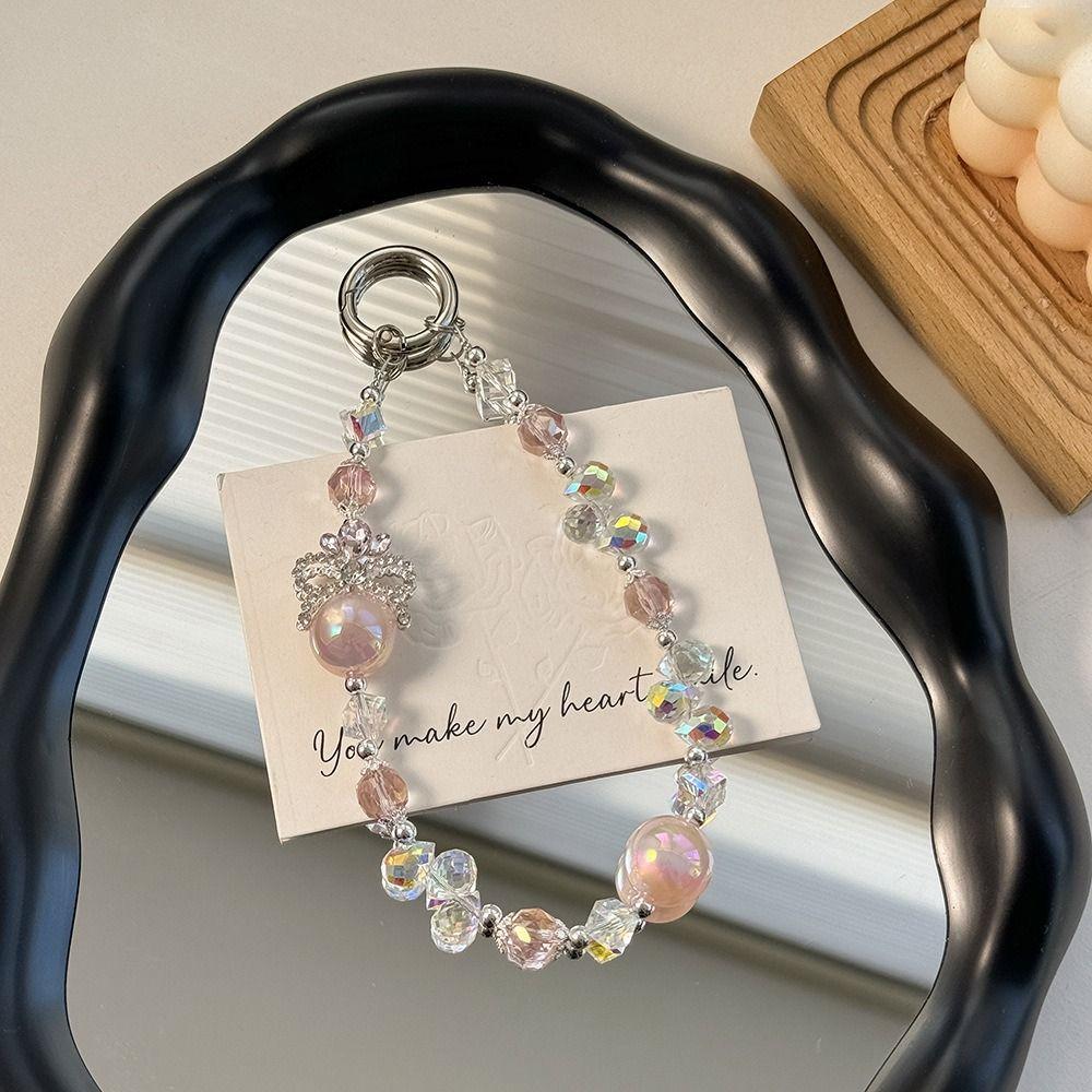 Хрустальные бусины-короны Шнурки против потери Хрустальный браслет на запястье Цепочка для телефона Подарок на Новый год для девочек