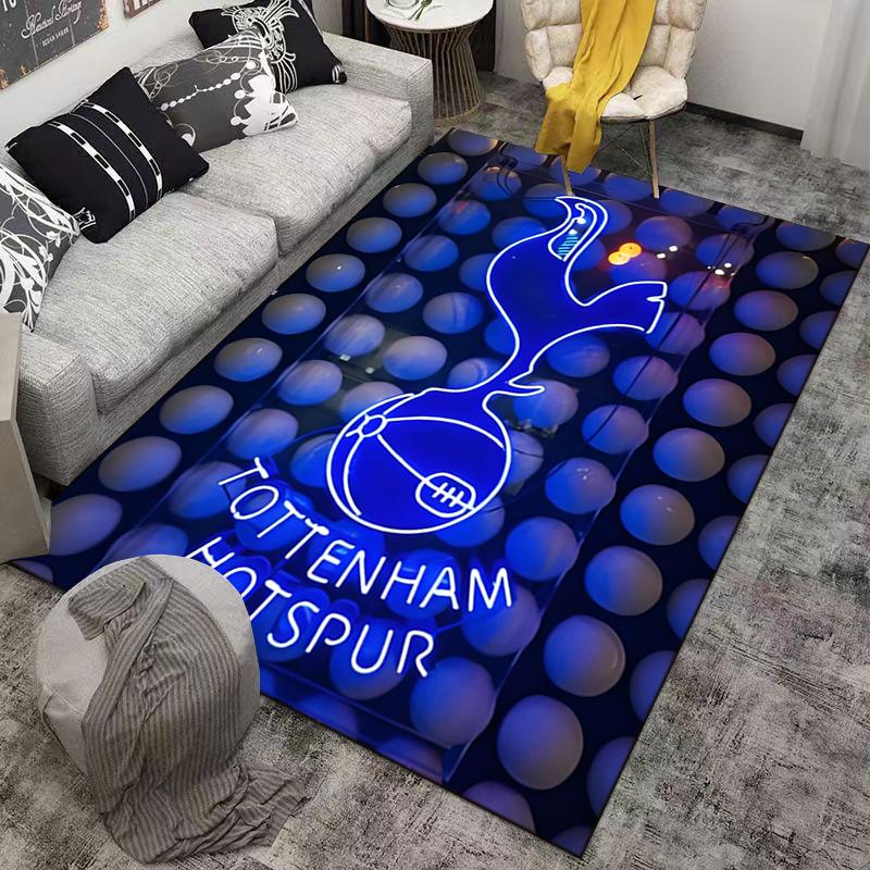 Ковер Tottenham Hotspur Синий Неоновый Стиль для Домашнего Декора Подходит для использования в качестве противоскользящего коврика для гостиной, спальни, диванов