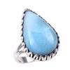 Natural Republic Ларимар Драгоценный камень 925 Проба Серебро Подарочное Кольцо Р.6 h4b14