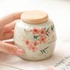 Hand-painted Peach Blossom Ceramic Tea Caddy