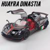 1:Модель спортивного автомобиля Pagani Huayra Dinastia в масштабе 24, игрушка, рулевое управление передними колесами, амортизация, суперкар, металлическая литая модель, подарки