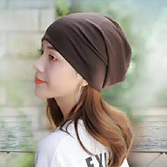 WTEMPO Solid Color Soft Nightcap Women Thin Slouchy Beanie Casual Cotton Maternity Hats Fashion Unisex Slouch Hip-pop Beanie