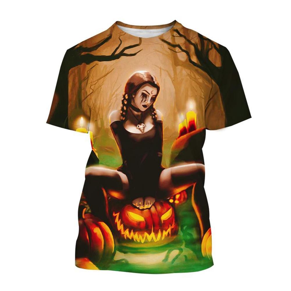 Женские футболки с коротким рукавом и повседневным кроем с 3D-принтом персонажа Уэнсдей Мерлины - Мягкая полиэстеровая ткань средней эластичности, летняя одежда свободного кроя