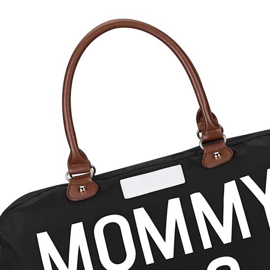 Сумка для подгузников Большая вместимость Вышитые буквы Двойная ручка Ремешок для мамы Больница Путешествия