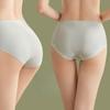 4 шт. бесшовных трусиков Ice Silk большого размера для женщин со средней талией, антибактериальный шелк и чистый хлопок, дышащий, приподнимающий бедра, идеально подходит для девочек-подростков