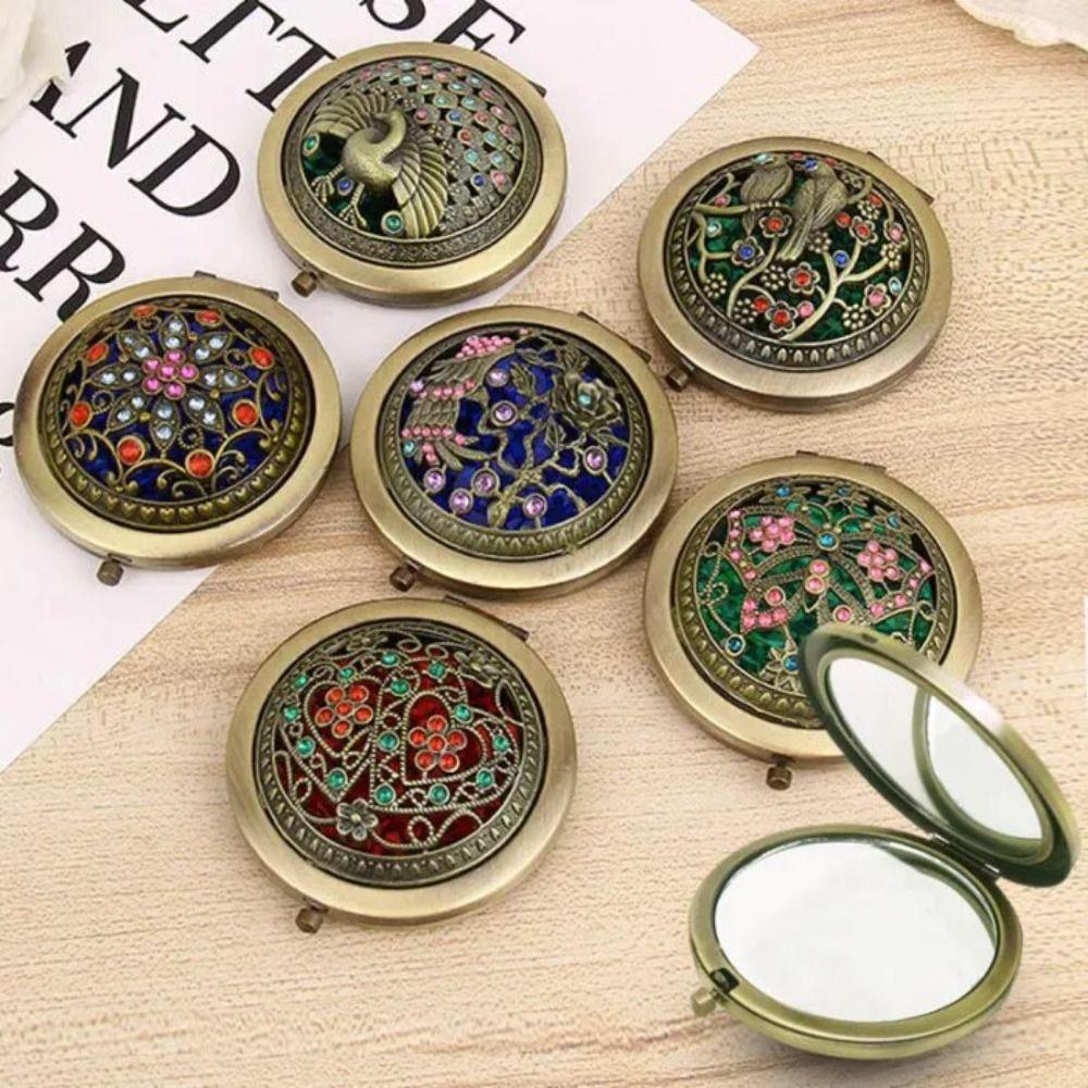 Folding Folding Pocket Mirror Double-sided Round Makeup Mirror Office