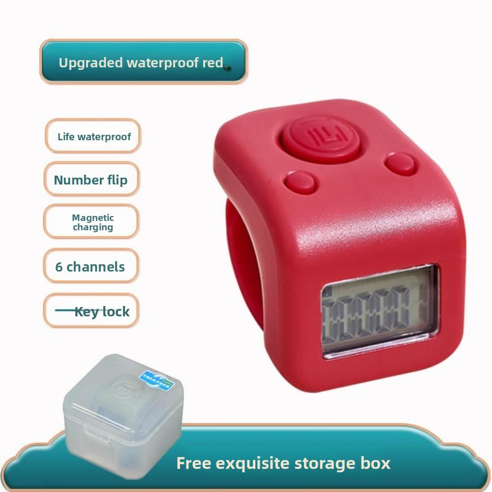 Mini Waterproof Lap Counter 6 Digits Number with Led Display Finger Counters Rechargeable Handheld Tally Counter for Swim Laps 1