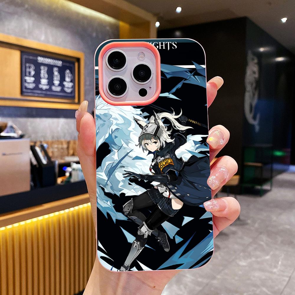 Arknights Grani Jelly Двухслойный Розовый Чехол для Мобильного Телефона для iPhone 17 16 15 14 13 12 11 Air Pro Max Plus Защитный