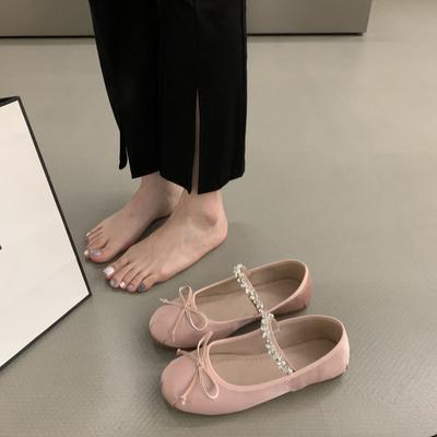 Дышащий вечерний бриз серебряные туфли феи сумка голова полубосоножки 2025 новая летняя балетная Мэри Джейн одинарная обувь