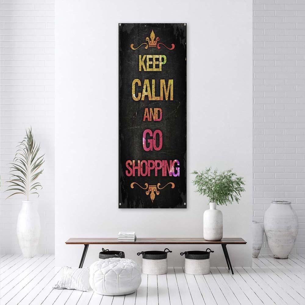 Canvas print, Inscription Keep calm and go shopping