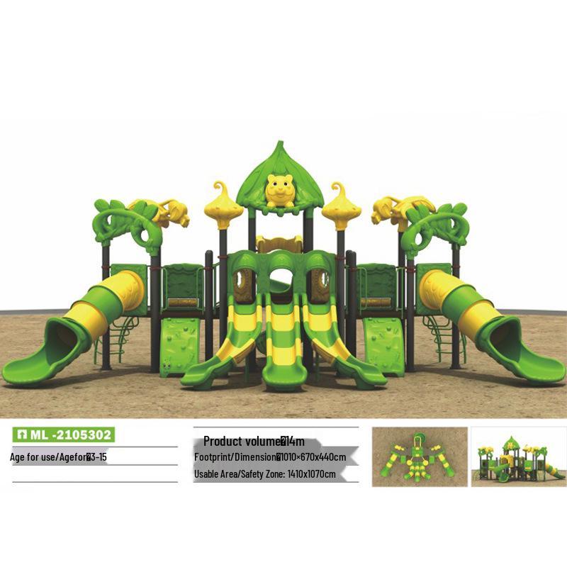 Indoor and Outdoor Playground Swing Set with Slide and Climbing Features for Kindergarten