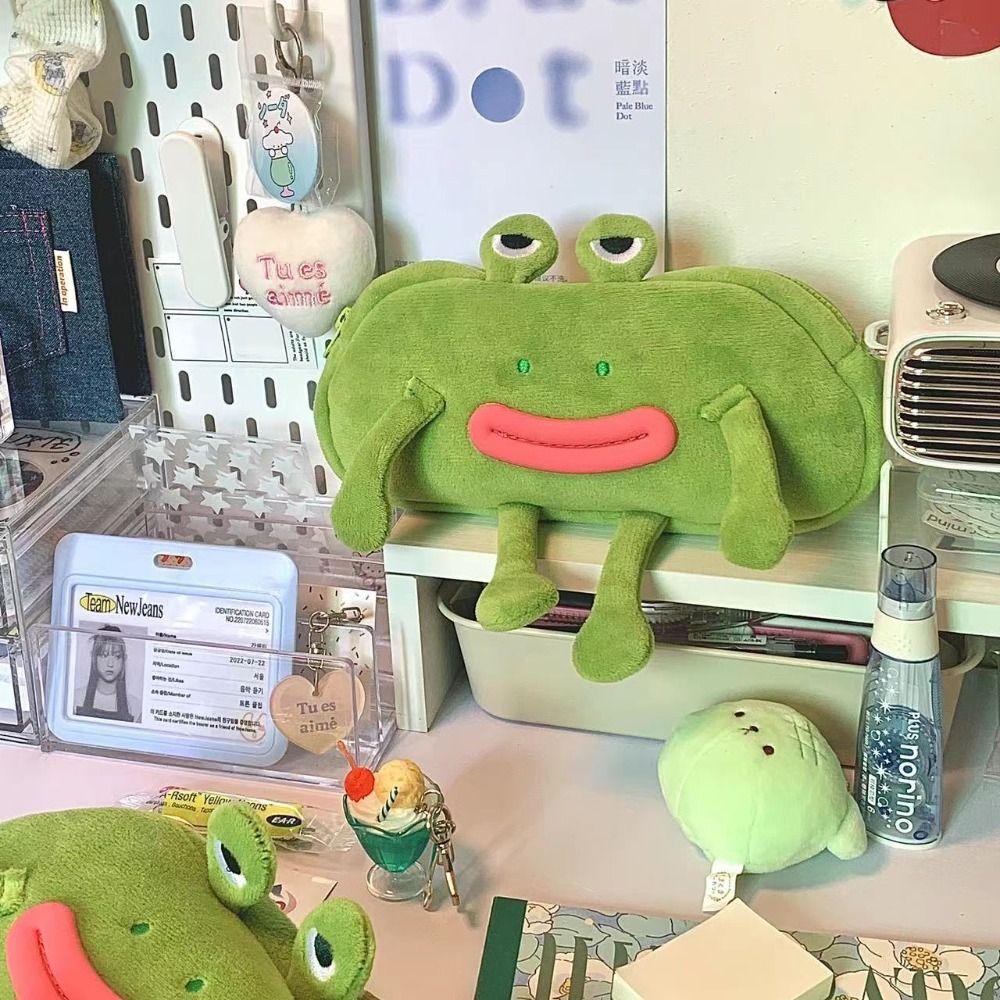 Desktop Organizer Big Mouth Frog Pen Bag Large Capacity Pencil Bag Stationery Pouch  Stationery