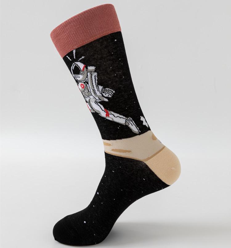 Men's Trendy Autumn/Winter Abstract Socks with Thickened Heels