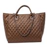 Rhombus Chain Handbag 2025 New Women's Bag Trendy Versatile Large-capacity Single Shoulder Fashionable Portable Commuter Tote Bag