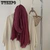 Autumn and Winter New Retro Artistic Cotton and Linen Scarf Solid Color Shawl Warm Scarf