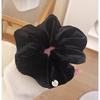 Elegant Black Velvet Scrunchie for Women – Durable, Versatile Hair Tie for High Ponytails and Buns