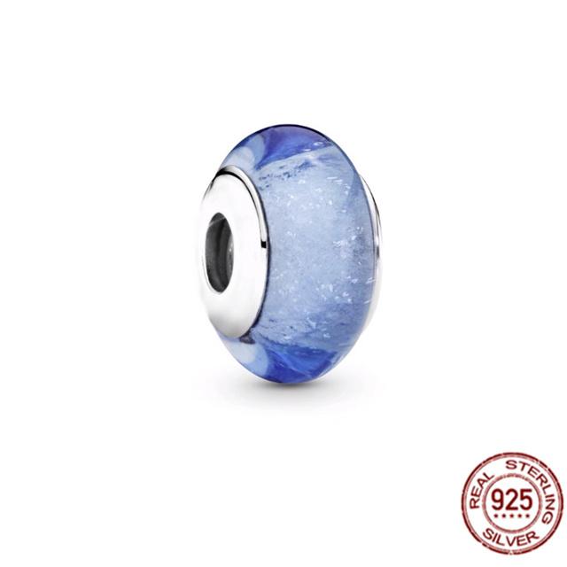 Стерлингового серебра 925 пробы, белый, красный, синий, счастливый четырехлистный клевер, муранское стекло, очаровательные ювелирные изделия, бусины, подходят для милого модного браслета