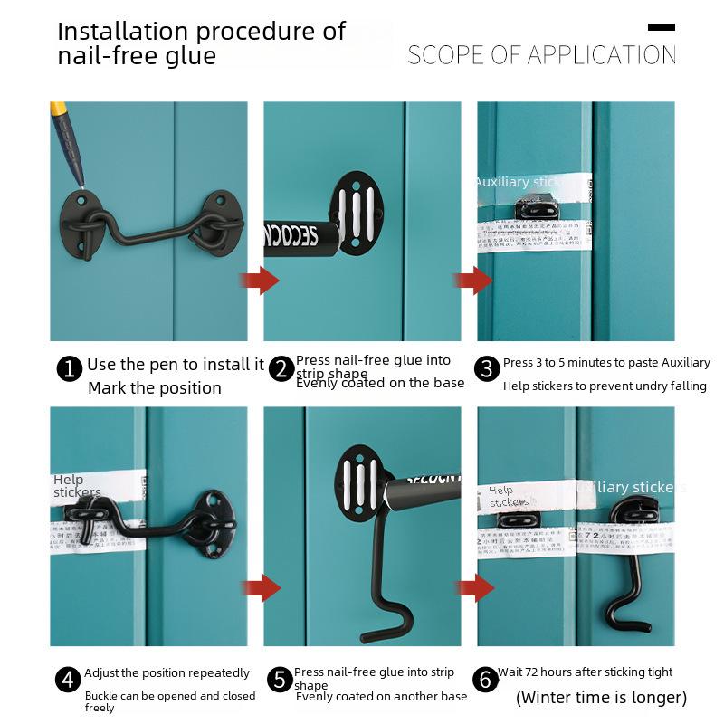 Винтажная защелка для двери ванной из нержавеющей стали с крючком и болтом