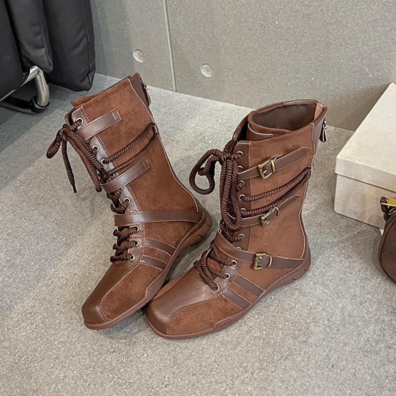 Версия из коровьей кожи~ внутренняя высота увеличивается на 5 см, ретро кожаные боксерки, женские нишевые ботильоны с пряжкой на ремне, задняя молния, ботинки Мартин