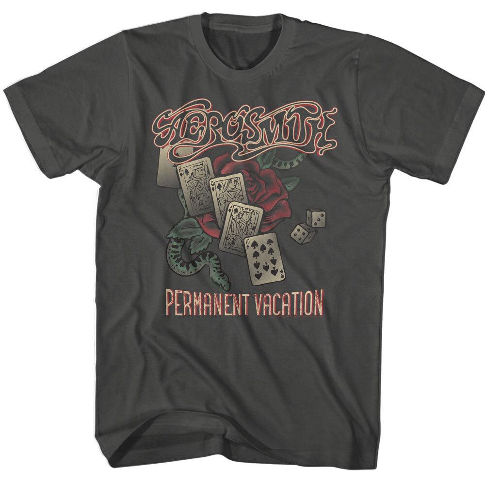 Aerosmith Permanent Vacation Royal Flush Мужская футболка Рок-группа Музыкальные товары Унисекс футболка