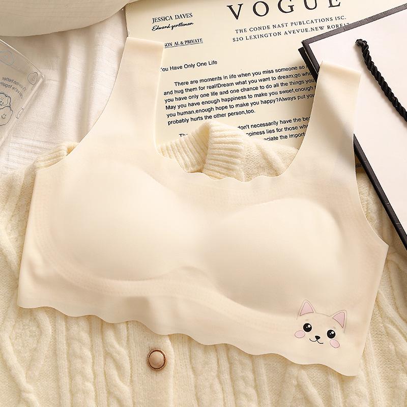 Подростковый бюстгальтер из ледяного шелка для девочек – Бесшовный, тонкий стиль для учениц средней школы