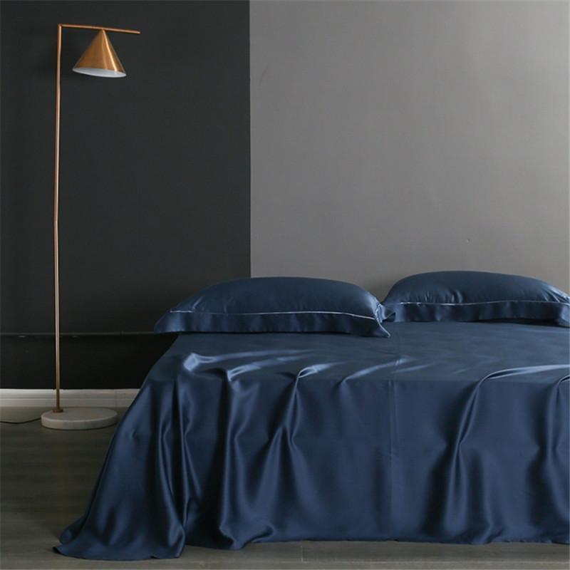 Natural Mulberry Silk Flat Sheet Solid Bedding For Single Double King Size Beds Home Textile