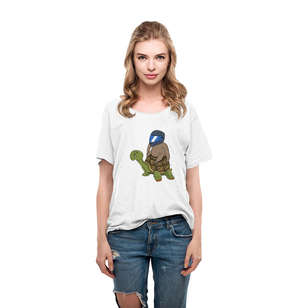 Oversized Summer Casual Women Tshirt Kawaii Animal Tortoise And Sloth Funny Print Tops Loose Breathable Tees