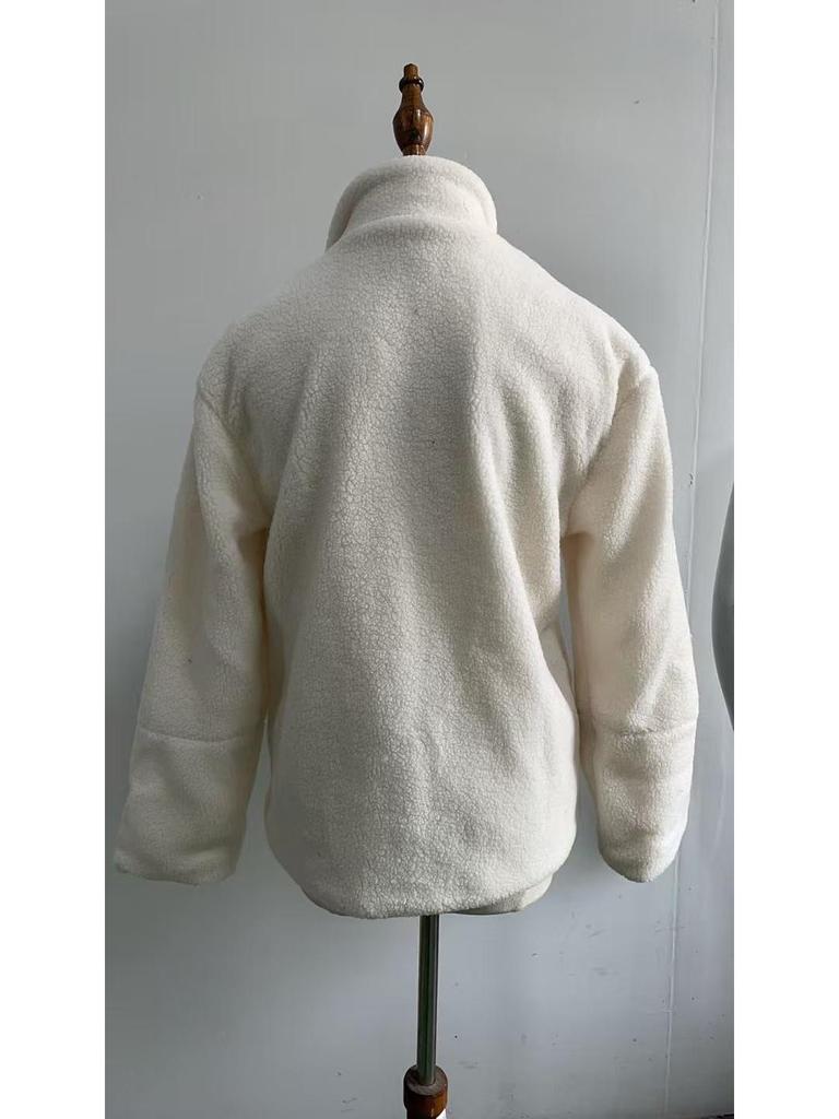 Элегантное женское плюшевое пальто на молнии в европейском и американском стиле - Универсальное, модное и свободного кроя для осени/зимы