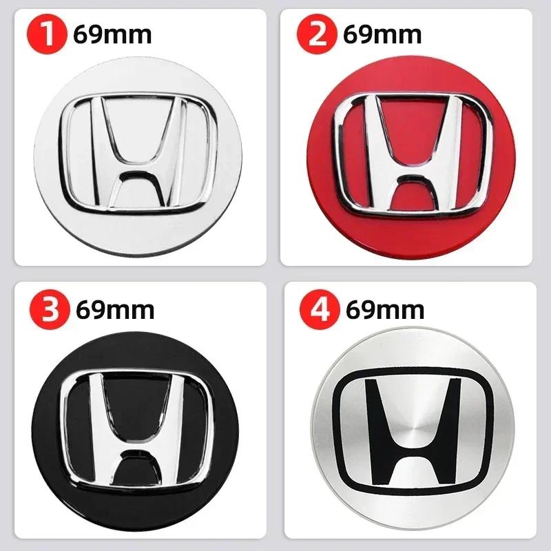 For Honda Acco4PCS 58MM/69MM Car Badge Wheel Center Cover Stickers Hub Caps Decal for Honda Accord Elysion CR-Z Odyssey SPIRIOR Accessories